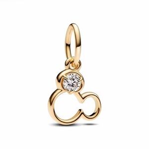 New Mickey Mouse Gold Silhouette Charm